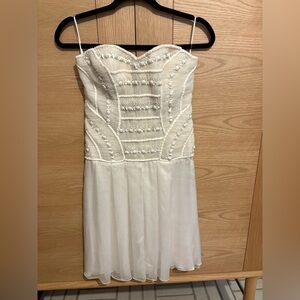 Women's La Perla Embellished Cream Strapless Dress - Size 42/ US 6